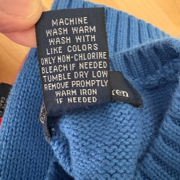 Polo Ralph Lauren Boys 100% Cotton Preppy Sweater Vest in Blue Size 5T Size 5 - Picture 4 of 4